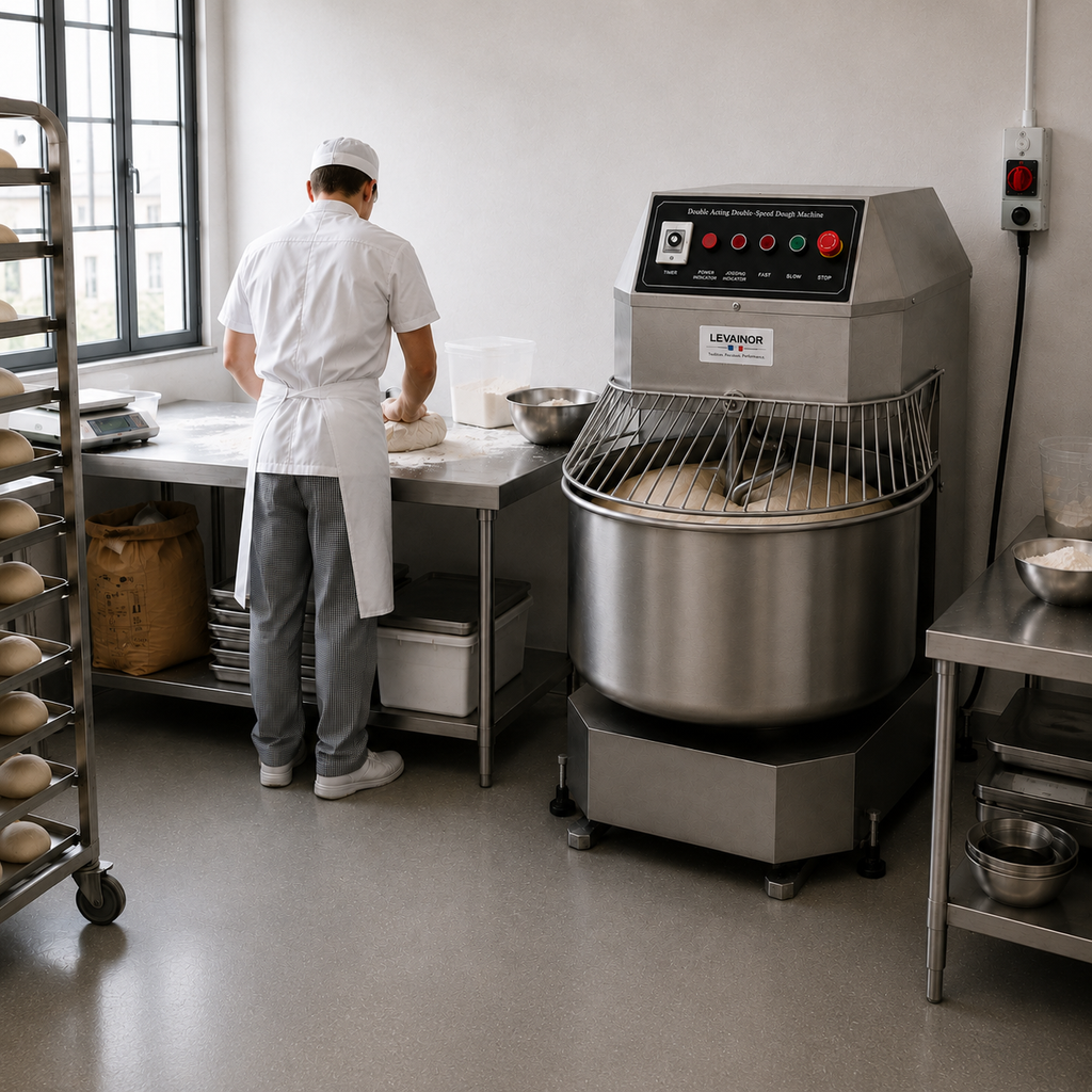 Pétrin Spirale Professionnel 130L Gris Inox – Levainor