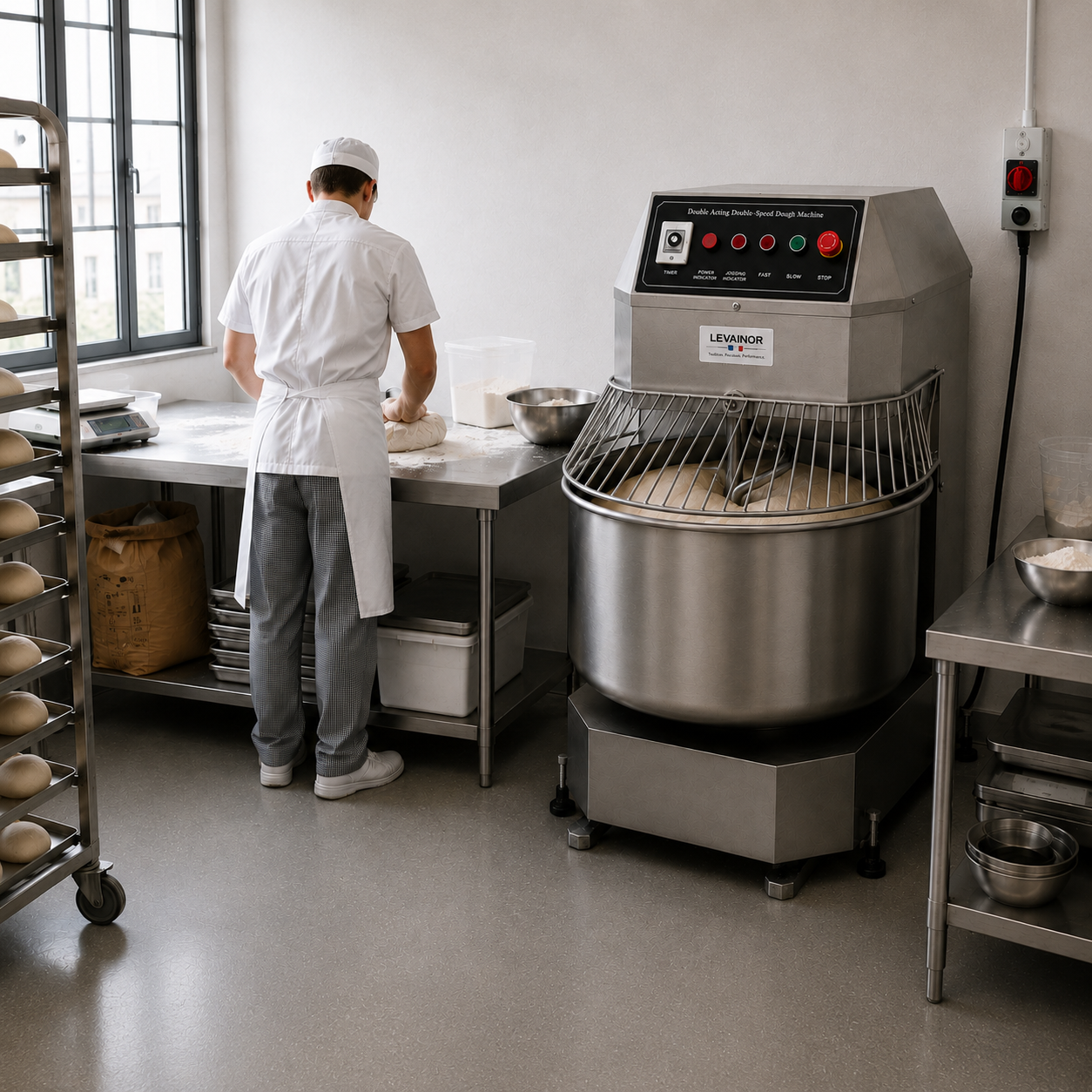 Pétrin Spirale Professionnel 130L Gris Inox – Levainor