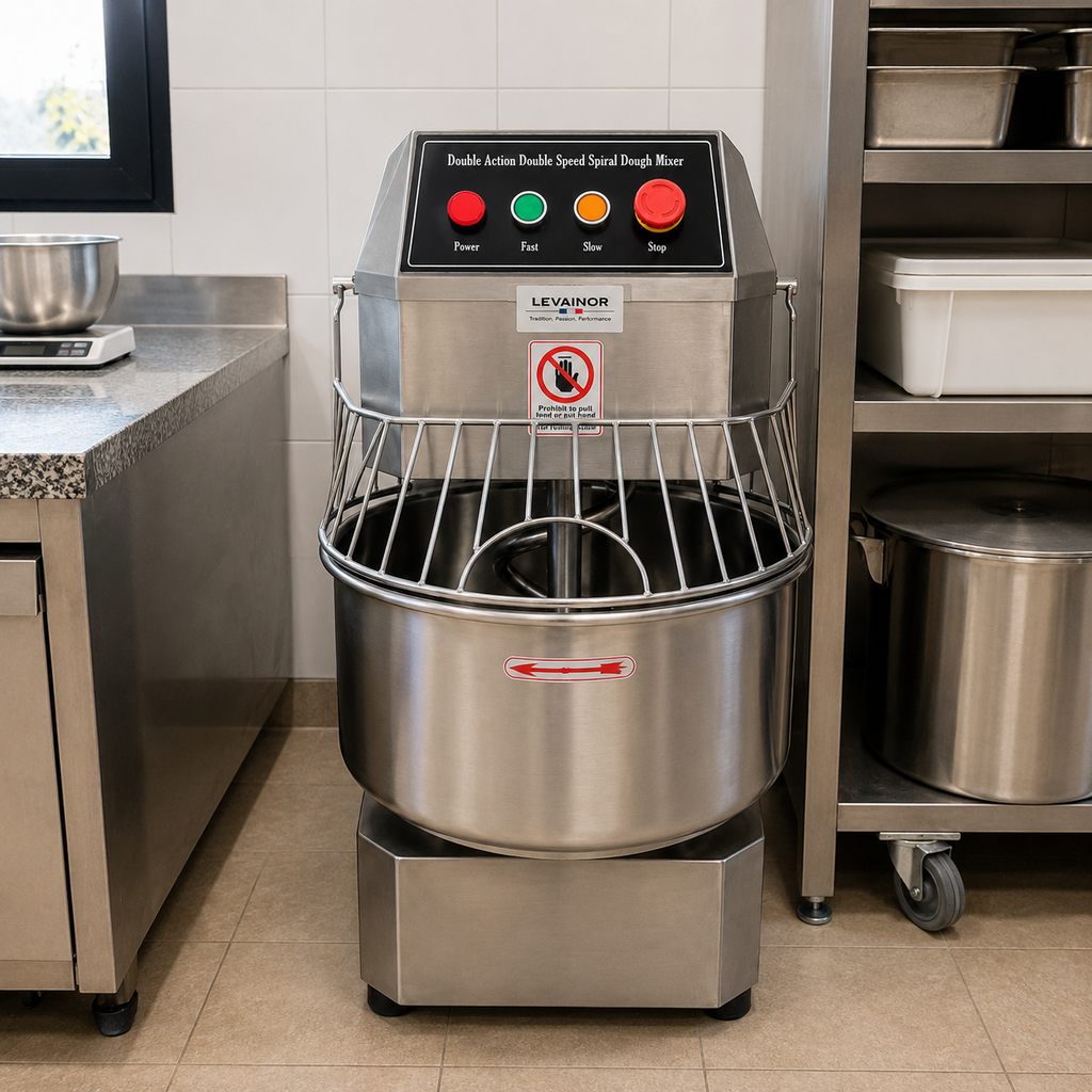 Pétrin Spirale 50L Monophasé Inox – 20 kg Farine | Levainor