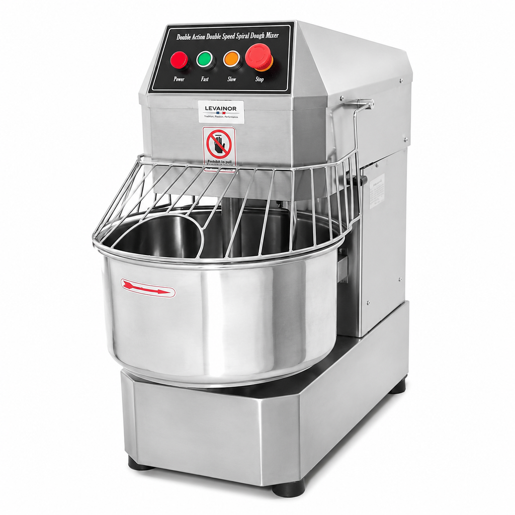Pétrin Spirale 50L Monophasé Inox – 20 kg Farine | Levainor