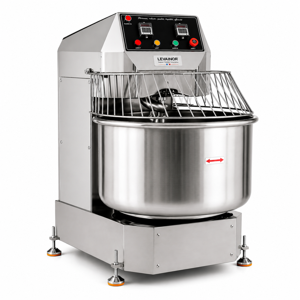 Pétrin Spirale Professionnel 80L Gris Inox – Levainor