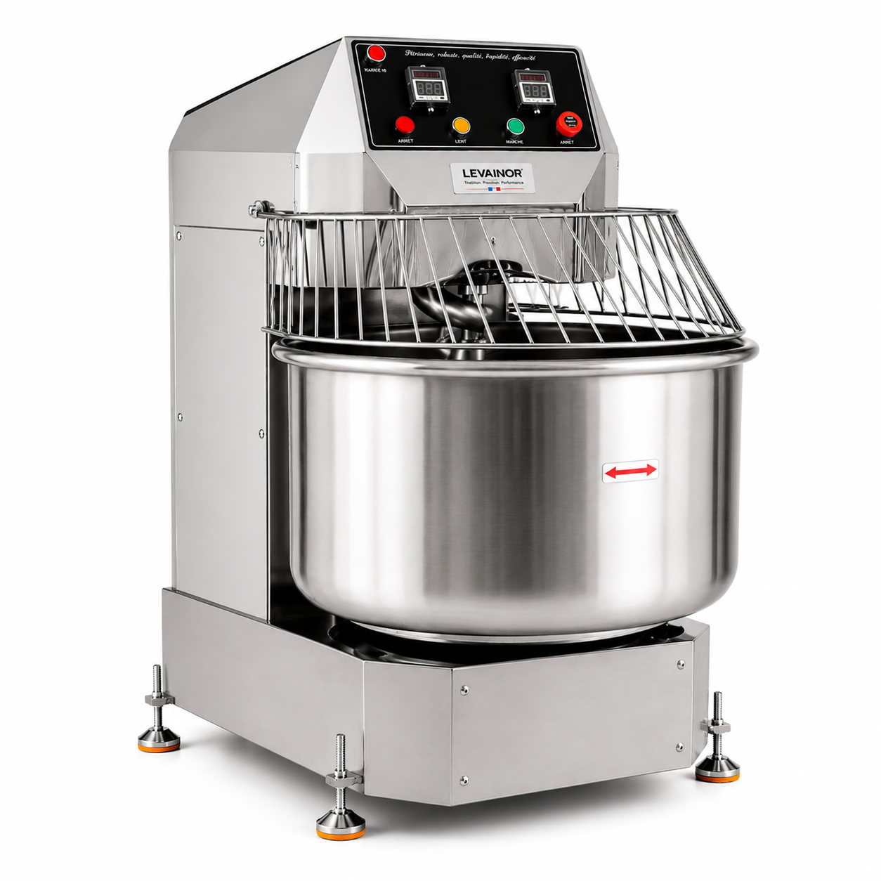 Pétrin Spirale Professionnel 80L Gris Inox – Levainor